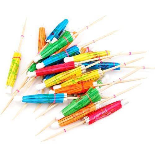 Sonline 24 Gemischte dekorative Papierschirme zu Cocktails - 5