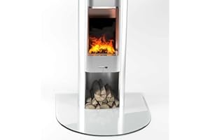 ‎GLASPLATTE24 Glasplatte24 Funkenschutzplatte Rundbogen für Kaminofen mit Dichtlippe, Glasplatte mit 18mm Facette, Glasbodenplatte Hitzeschutz mit ESG Sicherheitsglas, 130 x 120 cm, Stärke 6mm