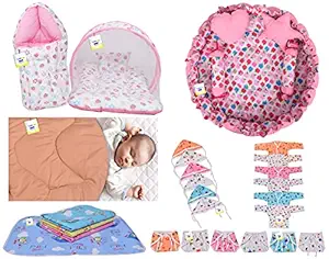 Toddylon Newborn Baby Gift Pack Bedding Combo with Clothing Set for 0-6 Months Baby Boys & Girls