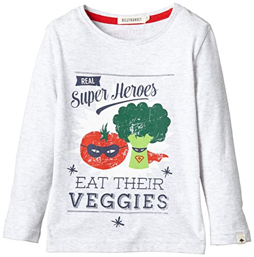 Billybandit Baby Boys TEE-SHIRT MANCHES LONGUES Crew Neck Long Sleeve Polo Shirt, Grey (gris Clair Chiné), 18-24 months (Manufacturer size: 2 ans)