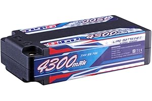 GENERISCH SUNPADOW 7,4V 2S Lipo Batteria 4300mAh 70C Caso Duro con 4mm Bullet per RC Car Truck Veicoli Barca Serbatoio Buggy Racing Hobby