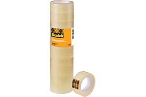 Scotch Nastro Adesivo Trasparente - 10 Rotoli (15 mm x 10 m) - Nastro Multiuso Forte e Duraturo per Casa, Ufficio e Scuola