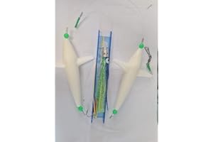 Kit Artigianale Generico Per Pesca A Traina Tonni, Tonnetti, Lampughe e Palamiti. Artificiale Da Mare Doppio Teaser e Octopus Armato. 3 Pezzi