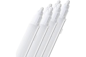 HOFTRONIC Q-Series - Lote de 6 regleta LED 60 cm – IP65 exterior impermeable – 18 W 2160 lúmenes – 6500 K blanco frío – IK08 – Conectable rápido – para sótano, garaje y almacén – Lámpara fluorescente