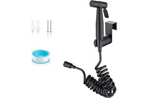 Lhdfyqt Cabezal de Ducha o Bidet Pulverizador, Ducha WC, Grifo de Bidet con Manguera 2m, Kit de Rociador de Mano para Inodoro Kit de Rociador de Bidet de Acero Inoxidable, para Higiene Diaria (Negro)