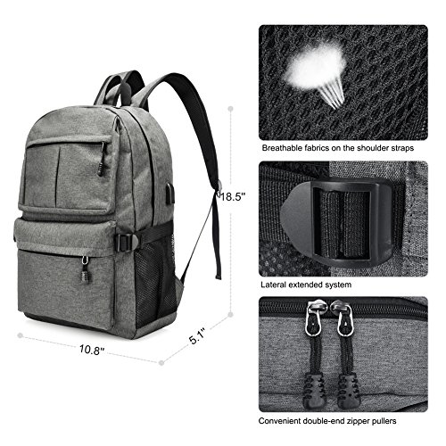 Vbiger Rucksack Laptop Rucksack Daypack Tagesrucksack mit Ladeanschluss - 5