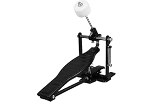 Hemoton Single Bass Drum Pedal, Aluminum Alloy Foot Kick Percussion Bass Drum Pedal for Kick and Electronic Drum, Black