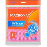 Macro Max Ultra S&uuml;nger Bez 3'l&uuml; Paket, Ağırlığının 10 Katı Su Emen Y&uuml;ksek Performanslı Mutfak Bezi