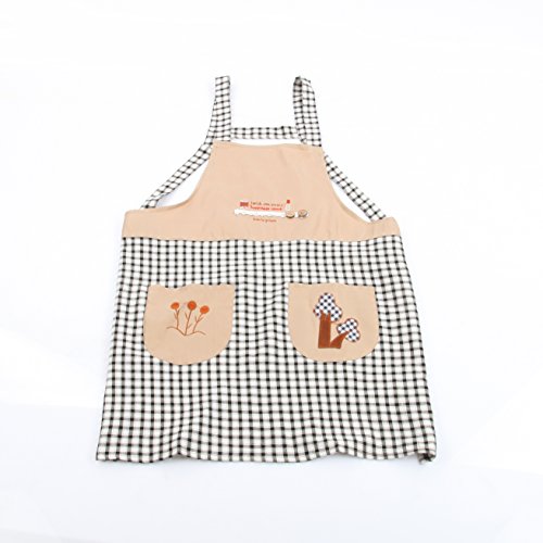 VECELO Kariete Küchenschürze Grillschürze mit Tasche aus Weste Hochwertig Baumwolle - 3