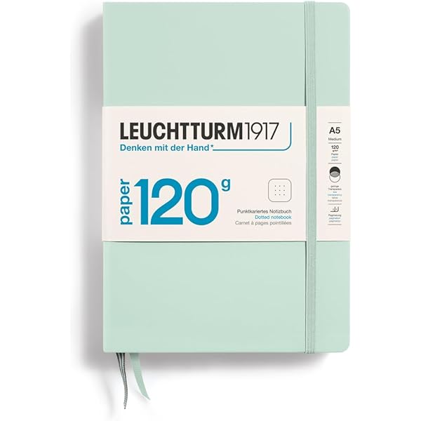 Notizbuch Medium (A5), Hardcover, 251 nummerierte Seiten, Light Grey, dotted - Notizbücher