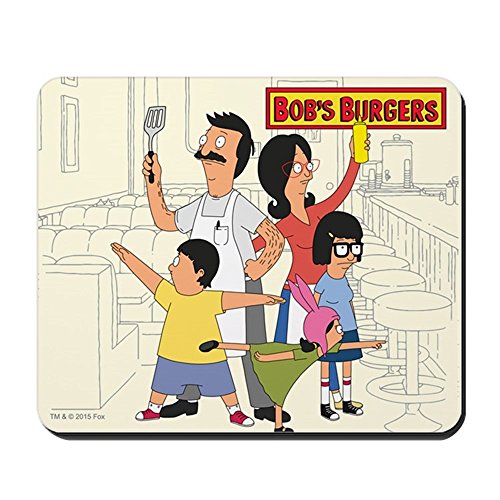 CafePress – Bob 's Burger Hero Familie – rutschfeste Gummi Mauspad, Gaming Maus Pad