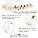 Qivange Makeup Brush Set, Professional Vegan/Synthetic Make-up Brushes Foundation Blush Eyeliner Eyeshadow Make-up Brush Kit + Cosmetic Bag, White with Gold (15 pcs)