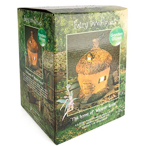 Garten Solar Powered LED Fairy House Licht Eichel Ornament Whisper Rose - 4