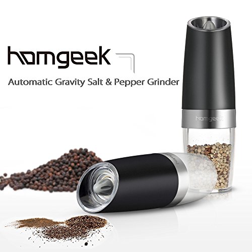 Homgeek Automatische Elektrische Pfeffermühle Gravity Designed mit Blauem LED-Licht - 5
