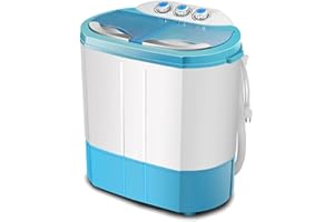 TAITUS Portable Twin Tub Washing Machine,Washer And Spin Dryer Combo,Compact Dryer Laundry Washer,Total Capacity 4.5 KG, Lightweight and space-saving design,Features a 1300RPM powerful motor