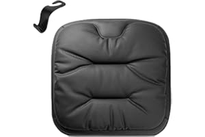 AzulLanse Autositzkissen Premium Nappaleder,Autositz Fahrer,atmungsaktive Autokissen für universelles Sitzkissen für SUV LKW,Bürostuhl,Rollstuh,1 Kindersitz Haken-schwarz