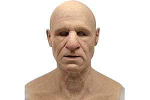 Halloween réaliste du visage de latex, Big Nose Old Man SuperSoft Horror Wrinkle Face Headgear Halloween Masquerade Party, réaliste COVER