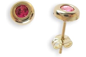 VIENNAGOLD Herren Ohrstecker einzeln echt 14 Karat Gold 585 mit Rubin 3mm (Art 602050/811170)