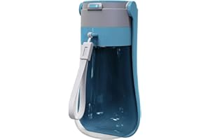 SEPTILLAR Botella de Agua Plegable para Perros para Caminar, Botellas de Agua portátiles para Mascotas de 430ml para Cachorros, dispensador de Agua para Perros pequeños, medianos y Grandes (Azul)