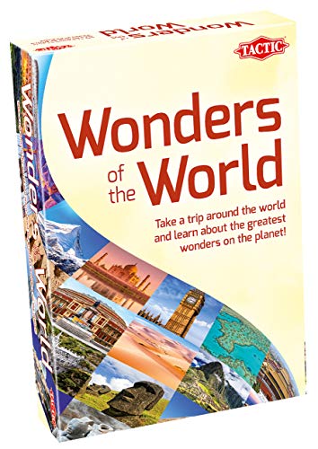Tactic 55835 Wonders Knowledge Board Geography Learn Earn Points | Fact Packed Game for Families | World Quiz | Up to 6 Players/Teams | Age 8+, Multi
