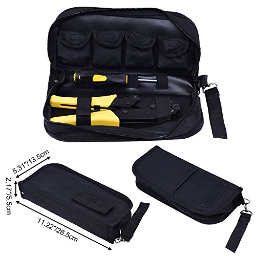 Costway Crimpzange Set Kabelschuhzange Presszange 5 Einsätzen Schraubenzieher mit Tasche - 3