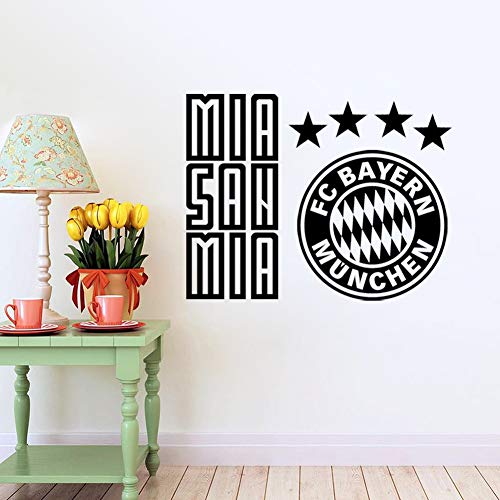 Preisvergleich Produktbild ljmljm Schwarzer 58x72cm Bayern Fußball Team Slogan Geschnitzte dekorative Wandaufkleber