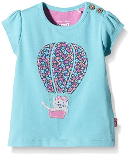 Kite Baby-Girls Kitty Balloon Crew Neck Short Sleeve T-Shirt, Blue (Aqua), 18-24 Months