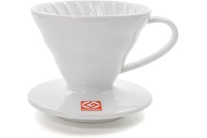 HARIO V60 Plastic Coffee Dripper, White, Size 2