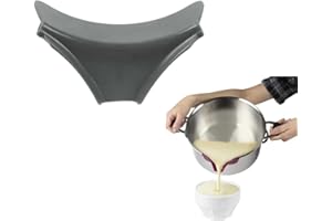 COOK CONCEPT, KU64321, Praktyczna i ergonomiczna silikonowa wylewka do garnków, idealna do sosów i płynów, odporna na ciepło, łatwa do czyszczenia, 12x5 cm, czarna