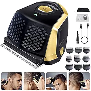 Dee Banna Hair Clippers Pro, High-Performance Professional Hair Trimmer Cut Tool with Lithium Max Power Self Haircut Kit for Men, Father, Husband, Kids, with an All Metal Housing (Black-Gold)