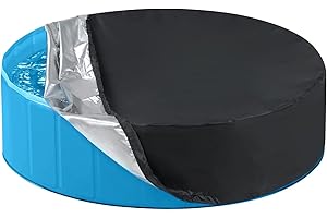 Wisebom Okrągły pokrowiec na basen dla zwierząt domowych, pokrowce na basen słoneczny do basenów naziemnych, wodoodporny, odporny na promieniowanie UV, basen dla psów, zwierząt domowych, pokrowce na