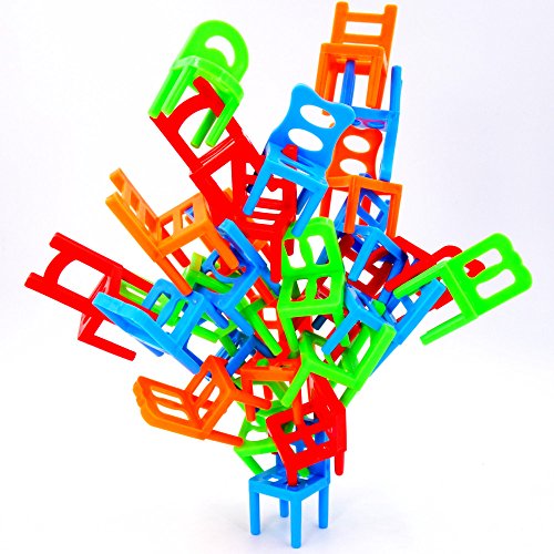 German Trendseller® – Stühle Stapeln – Geschicklichkeitsspiel ┃ Knobelspiel ┃ Balancieren ┃ Klassiker ┃ Geduldspiel - 3