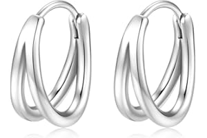 EUJEBEDA 2PCS Círculo Pendientes del Aro, Pendientes para Hombres Mujer, Acero Inoxidable,Círculo Pendientes del Aro, Acero Inoxidable,Body Piercing Pendientes de hélice 16 G para cartílago