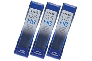 MITSUBISHI Strength & Deep & Smooth -Uni-ball Extra Fine Diamond Infused Pencil Leads, 0.5mm-HB-[nano Dia]40 Leads X 3 Pack/total 120 Leads