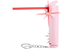 PAPASAFETY 3-in-1 Persönlicher Alarm für Frauen, Pfefferspray Schlüsselanhänger & 130 dB Self Defense Sirene & Rote Stroboskoplichter, Wiederaufladbar & Sicherheitskappe Flip-Top, Austauschbarer Kanister Pink