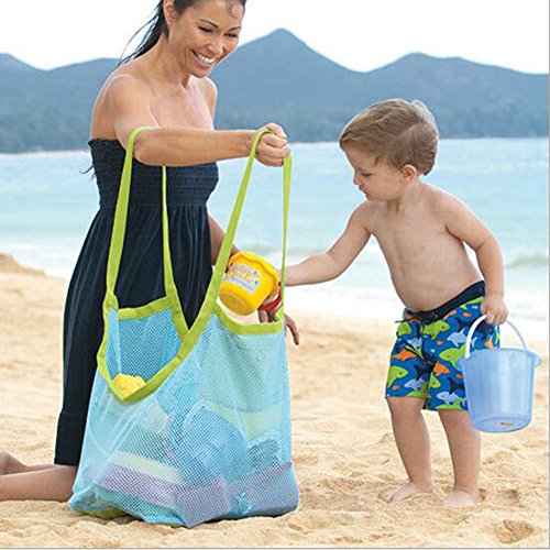 hibote Large Mesh Bags for Beach Buggy Heavy-duty Net Bags for Storage Organizer Green
