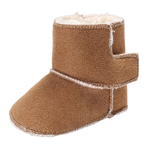 YiJee Bébé Enfants Garder au Shaud Bottes de Neige Couleur Unie Antidérapant Chaussures de Semelles Souples MarronL