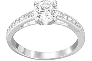 Swarovski Stilla Attract Collezione bague, taille ronde, pavé, blanc, plaqué rhodium