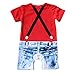 YiZYiF Baby Boys Kids Outfits Romper Suit Bowtie Gentlemen Party Clothes Red 12-18 Months
