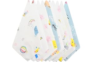 GLAITC Baby Musselin Waschlappen,10 Pack Mulltücher Baby Weiche Gesichtstücher Lätzchen für Jungen&Mädchen Wiederverwendbare Gesichtstücher Spucktücher für Neugeborene (25 x 25 cm)