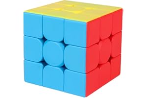 TUNJILOOL Moyu Meilong Speed Cube 3 x 3 StickerLess, MFJS, gładkie puzzle 3D, magiczna zabawka, gry podróżne, dla dorosłych i dzieci (MF8841)
