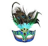PRIMI Masquerade Kostüm Party Halloween Cosplay Maske Pfau Federn Maske - 