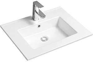 LIMOGE Thin-Edge Ceramic 61cm Inset Basin with Rectangular Bowl