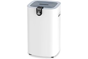 BAPHIYA 20L/D Dehumidifier with Activated Carbon Filter, Low Energy Compressor with 5.5L Tank& Continuous Drainage, Digital Display/Timing/Sleep Mode/Purification/Humidity Setting, for Home Basement