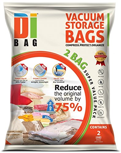 DIBAG 2 Piezas (180110 cm) almacenaje al vacío .Bolsas ahorradoras de Espacio para Ropa, edredones, Mantas & Almohadas