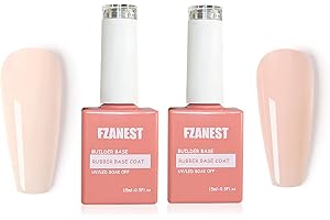 FZANEST 6 in 1 Rubber Base 15ML Vernis Semi Permanent Gel,Gel Construction de base,Vernis à ongles LED pour Nail Extension, Réparation d'ongles cassés, Renforcement