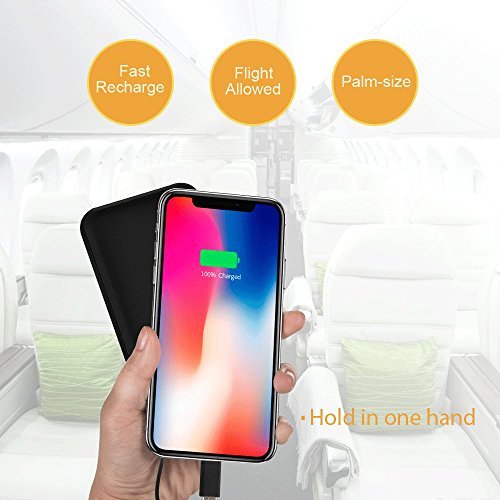 Moxnice Batterie Externe 10000mAh Power Bank Petit Chargeur Portable Rapide et Portable de Batterie avec USB C C  ble Int  gr   pour iPhone Android Sa