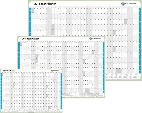 Unlaminated Plannerworld 2018 A1 Wall Planner (A1- ROLL-UNLAMINATED)