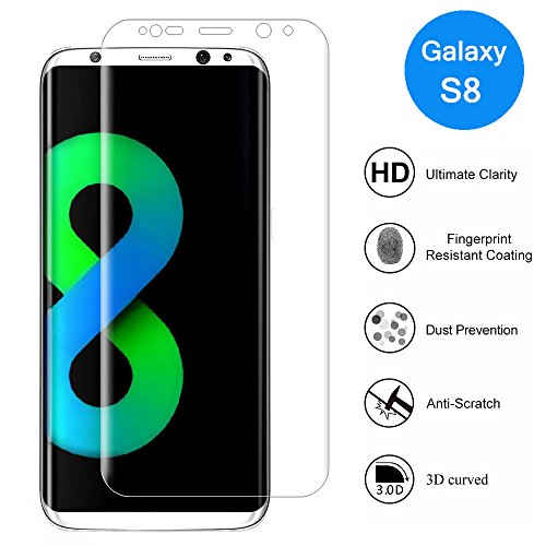 Galaxy S8  Protector de pantalla  3h Premium  3d cobertura completa   borde a borde  templado vidrio Protector de pantalla pel  cula de grosor HD Crystal Clear con 9H Dureza Para Samsung Galaxy S8  5 8  pulgadas