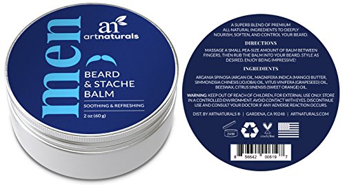 ArtNaturals Bartwachs und Schnurrbart Balsam Pomade – 60g – Leave-In Conditioner & Wichse – Pflege, Stil, Halt und Form – mit Arganöl, Mango-Butter, Jojoba-Öl und Bienenwachs - 3